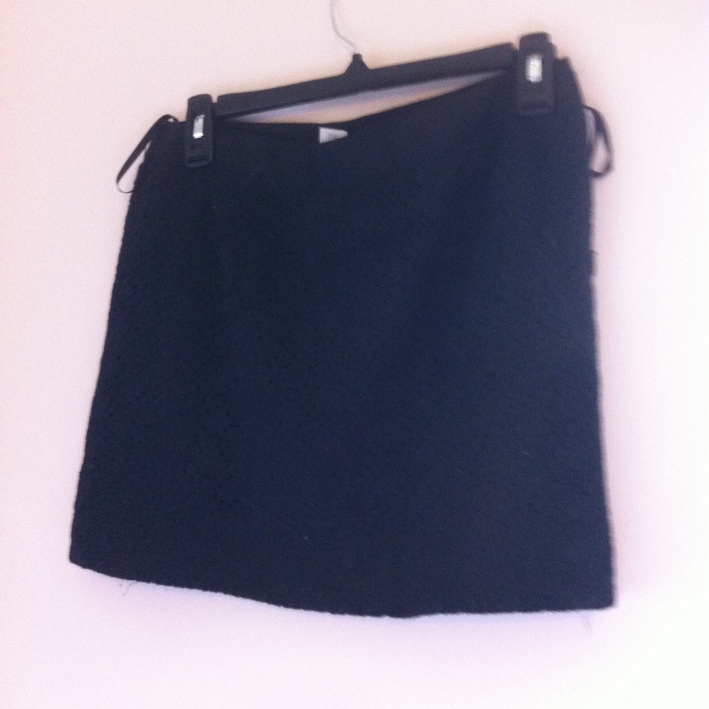 J. Crew Black Lace Detailed Mini Skirt